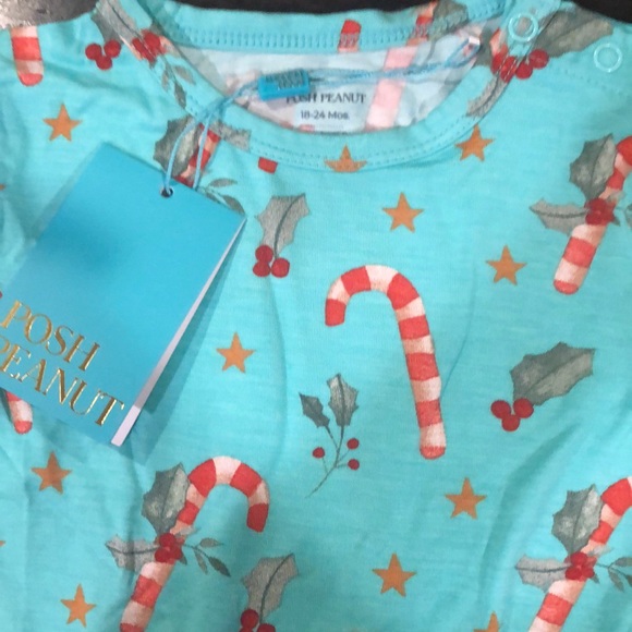 Posh Peanut Peppermint Long Sleeve Ruffled Romper - Picture 3 of 3